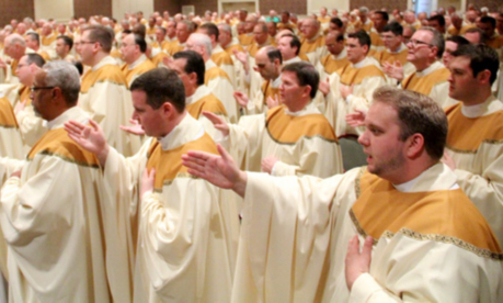 clergy concelebrating mass