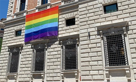 US Embassy 'pride' flag