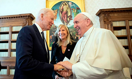 Francis and Biden meet