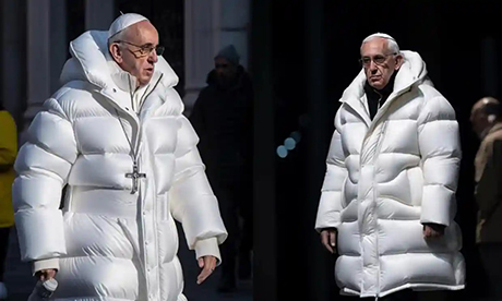 pope in a coat